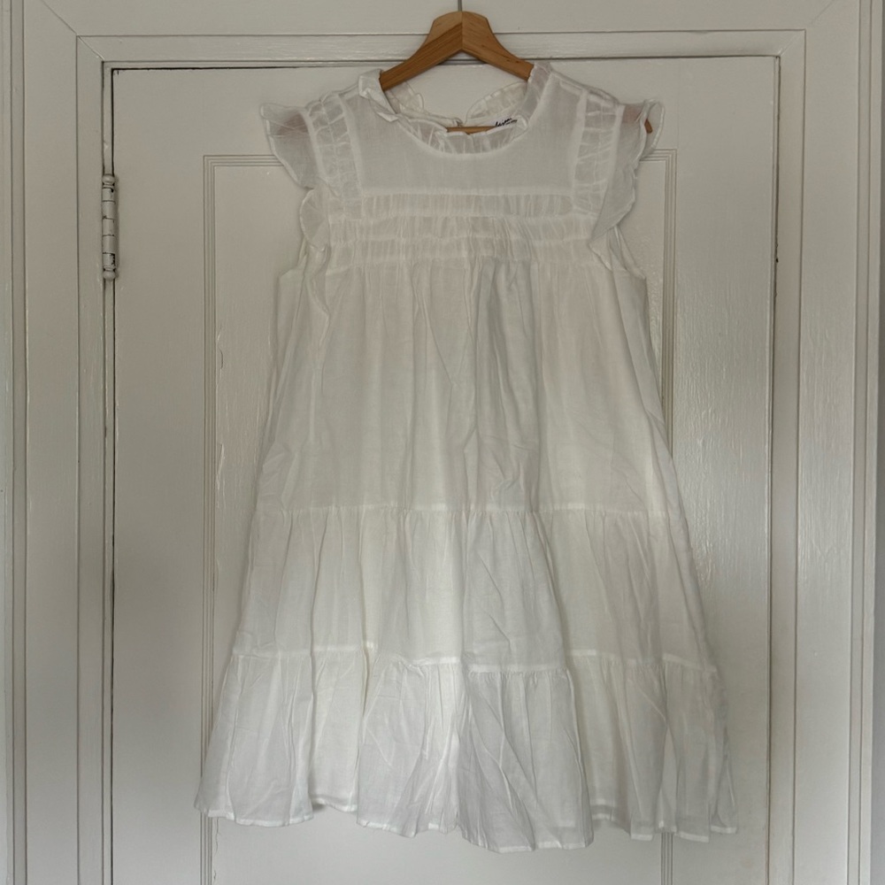 Carly Jean Los Angeles White Ruffle Mini Dress